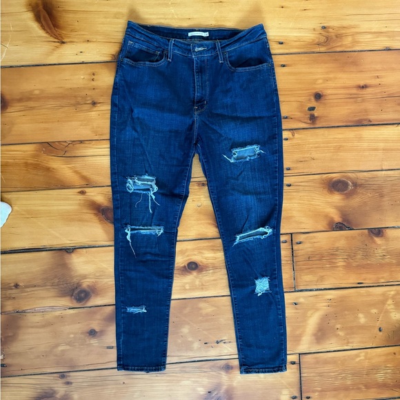 Levi's 721 High Rise Skinny Ripped Jeans - Picture 1 of 3